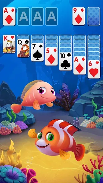 Solitaire Fish Klondike Card [MOD: без рекламы и много монет] Screenshot 1