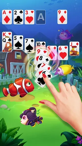 Solitaire Fish Klondike Card [MOD: без рекламы и много монет] Screenshot 3