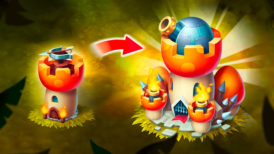 Mushroom Wars 2: RTS Strategy [MOD: безлимитные ресурсы и открыты все уровни] Screenshot 3