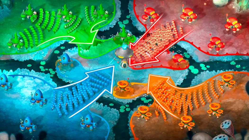 Mushroom Wars 2: RTS Strategy [MOD: безлимитные ресурсы и открыты все уровни] Screenshot 4