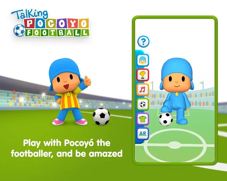 Talking Pocoyo Football [MOD: безлимитные монеты и открытые мячи] Screenshot 2