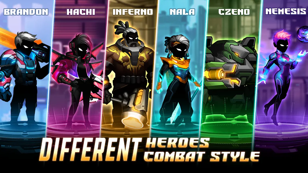 Cyber Fighters: Offline Game [MOD: безлимитные деньги и оружие] Screenshot 2