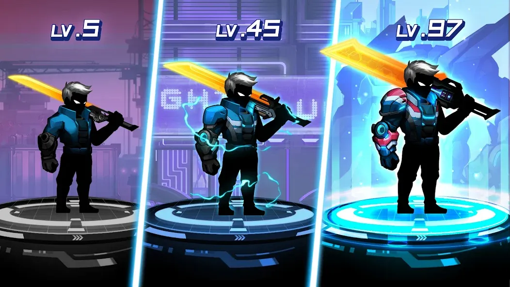 Cyber Fighters: Offline Game [MOD: безлимитные деньги и оружие] Screenshot 4