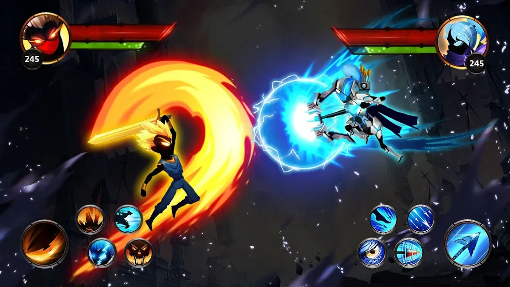 Stickman Legends Offline Games [MOD: безлимитные деньги и мощное оружие] Screenshot 1