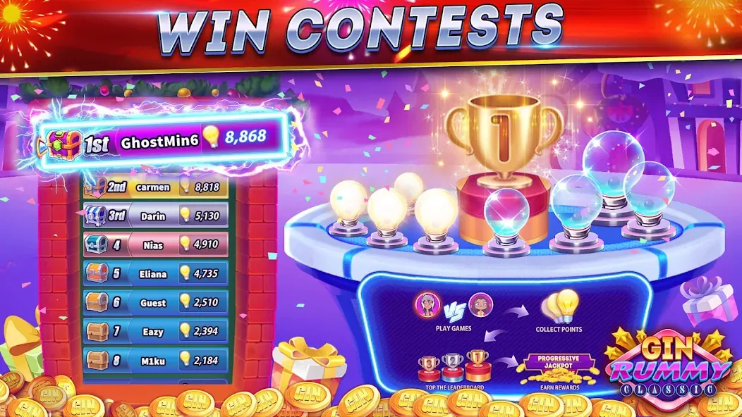 Gin Rummy Online &amp; Offline [MOD: открыты все функции без рекламы] Screenshot 2