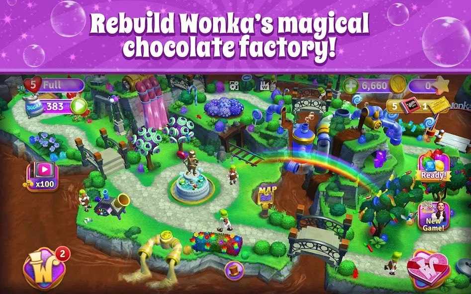 Wonka's World of Candy Match 3 [MOD: безлимитные жизни и монеты] Screenshot 1