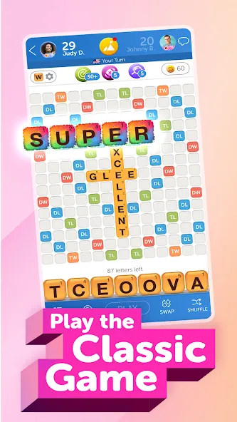 Words With Friends 2 Word Game [MOD: безлимитные подсказки и ходы] Screenshot 1