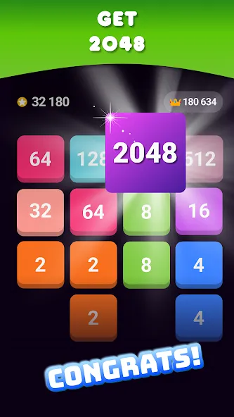 2048: Puzzle Game! Merge Block [MOD: без рекламы и подсказки доступны] Screenshot 2