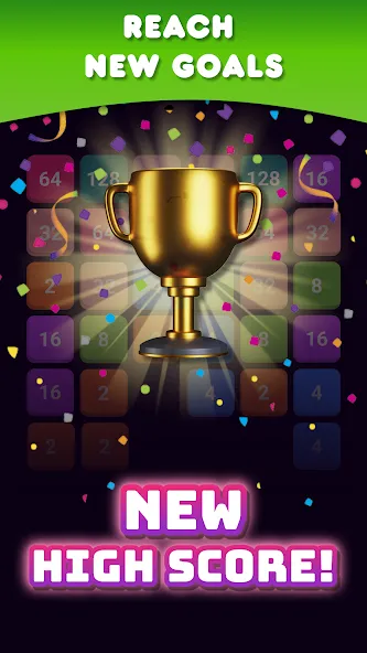 2048: Puzzle Game! Merge Block [MOD: без рекламы и подсказки доступны] Screenshot 3