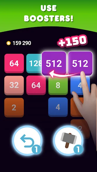 2048: Puzzle Game! Merge Block [MOD: без рекламы и подсказки доступны] Screenshot 4