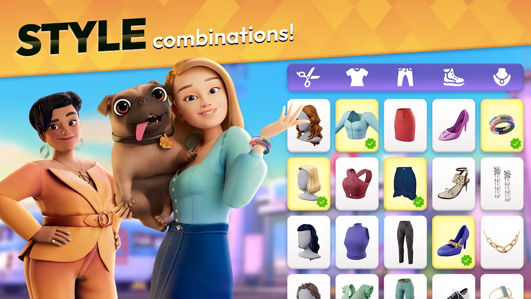 Makeover Match - Fashion Game [MOD: безлимитные монеты и энергия] Screenshot 4