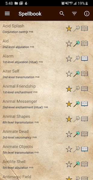 D&amp;D Spellbook 5e [MOD: все заклинания разблокированы] Screenshot 1