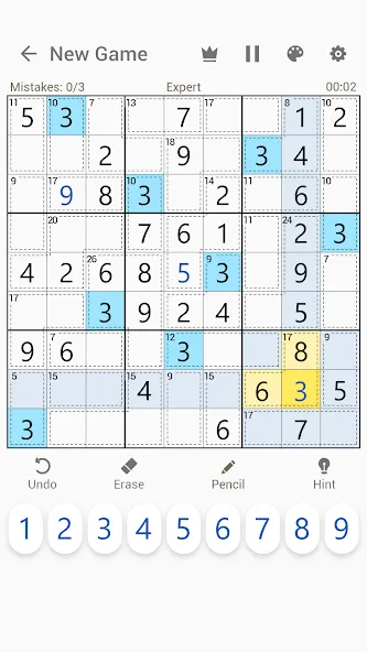 Killer Sudoku - Sudoku Puzzles [MOD: подсказки и все уровни открыты] Screenshot 3