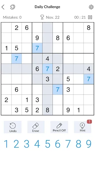 Sudoku - Classic Sudoku Puzzle [MOD: подсказки и все уровни открыты] Screenshot 1