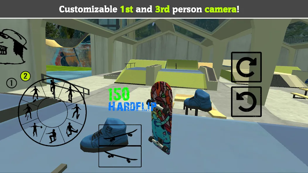 Skateboard FE3D 2 [MOD: безлимитные деньги и все трюки открыты] Screenshot 3