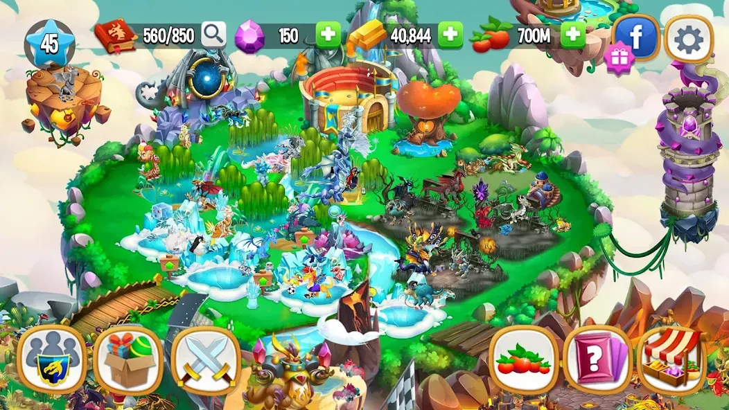 Dragon City: Mobile Adventure [MOD: безлимитные деньги и драконы] Screenshot 4