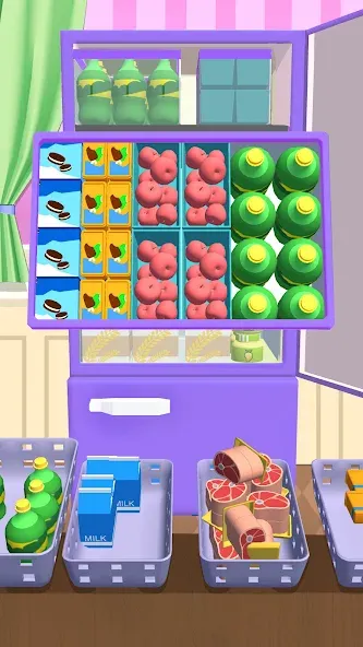 Fill Up Fridge：Organizing Game [MOD: безлимитные монеты и открыты все уровни] Screenshot 4