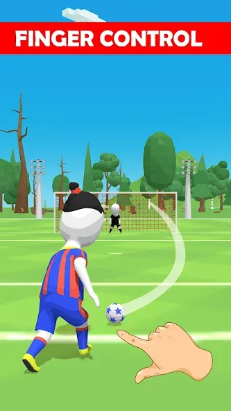 Stickman Freekick: Soccer game [MOD: безлимитные деньги и все мячи открыты] Screenshot 1