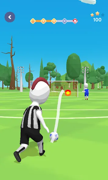 Stickman Freekick: Soccer game [MOD: безлимитные деньги и все мячи открыты] Screenshot 5