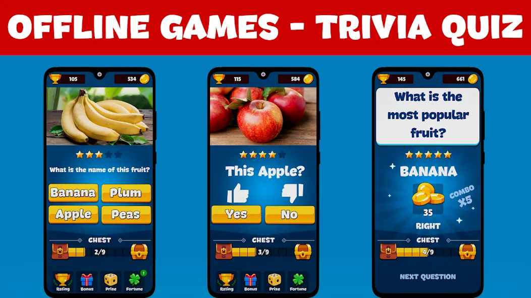 Trivia Quiz: Fun Offline Games [MOD: все вопросы открыты без интернета] Screenshot 1