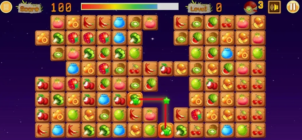 Link fruits - fruit match pair [MOD: подсказки доступны без ограничений] Screenshot 5