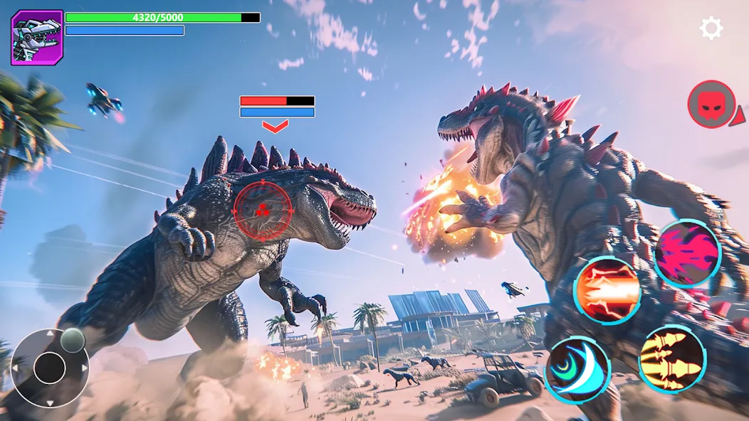 Mech War: Jurassic Dinosaur [MOD: безлимитные деньги и мощные мехи] Screenshot 1
