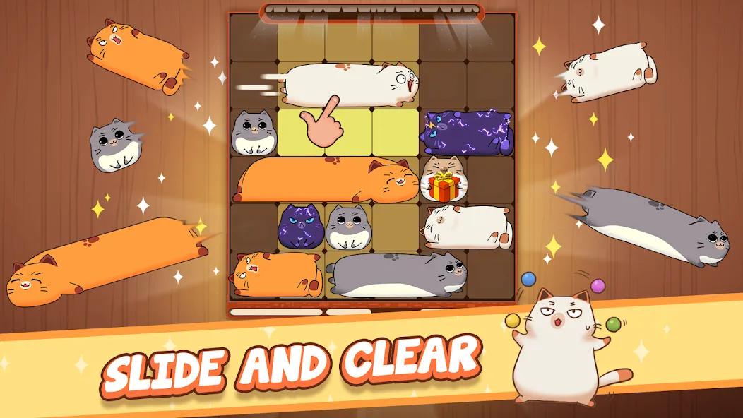 Haru Cats: Cute Sliding Puzzle [MOD: милые котики и все уровни] Screenshot 1