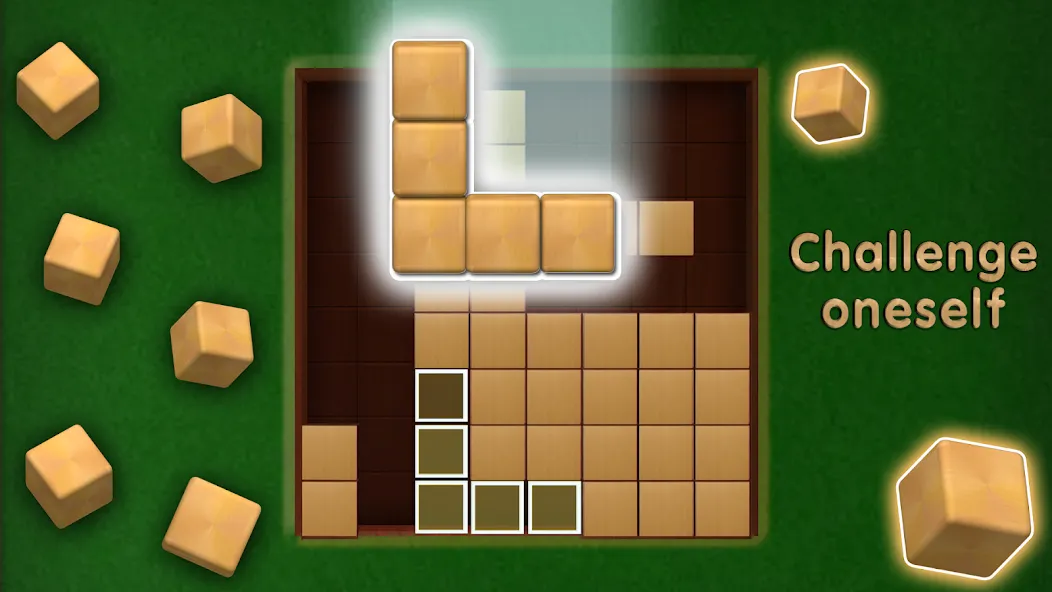 Wooden Cube Block Puzzle [MOD: без рекламы и бесконечные подсказки] Screenshot 3