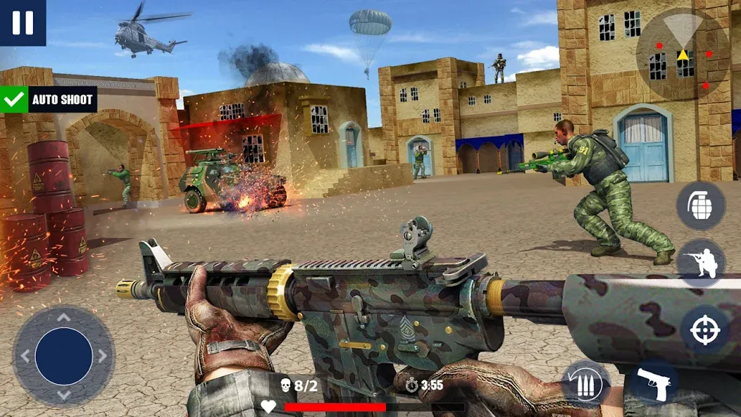 War Zone: Gun Shooting Games [MOD: безлимитные патроны и мощное оружие] Screenshot 3
