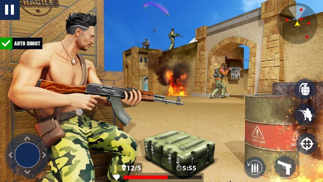 War Zone: Gun Shooting Games [MOD: безлимитные патроны и мощное оружие] Screenshot 4