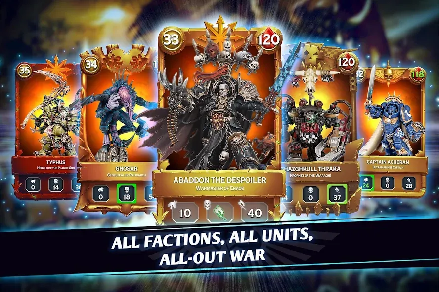 Warhammer Combat Cards - 40K [MOD: безлимитные деньги и карты] Screenshot 1
