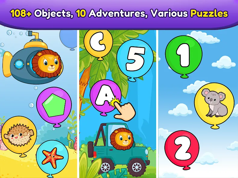 Balloon Pop Kids Learning Game [MOD: все задания разблокированы и без рекламы] Screenshot 1