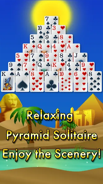Pyramid Solitaire - Egypt [MOD: безлимитные подсказки и отмены ходов] Screenshot 1