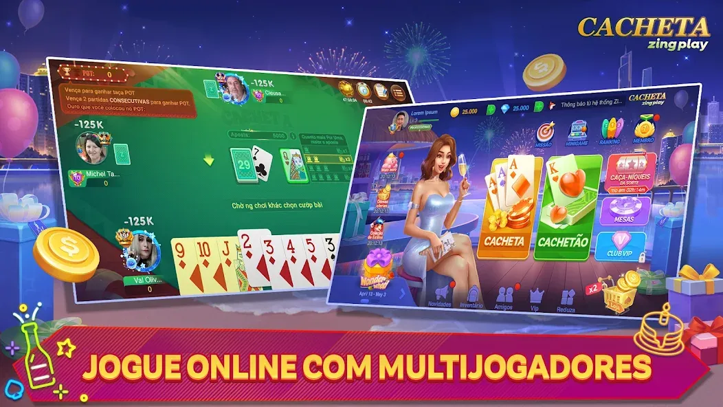 Cacheta - Pife - Jogo online [MOD: dinheiro ilimitado e cartas desbloqueadas] Screenshot 1