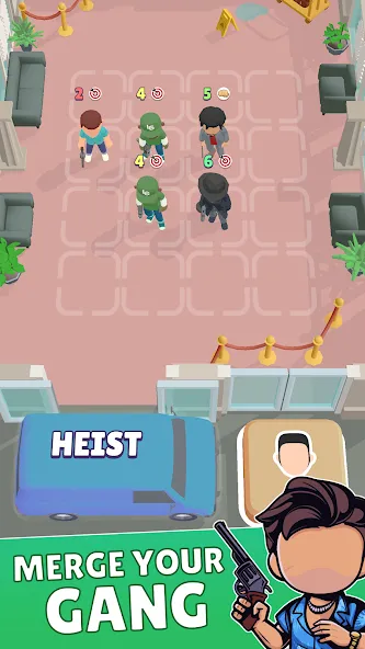 Merge Gangster Heist vs Police [MOD: безлимитные деньги и оружие] Screenshot 1