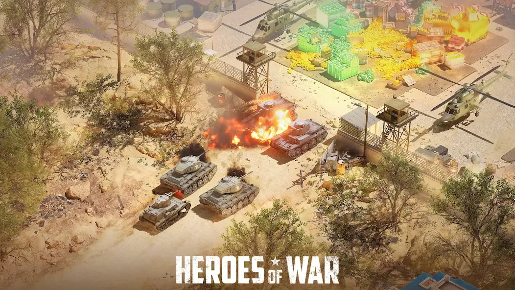 Heroes of War: Idle army game [MOD: безлимитные ресурсы и усиленная армия] Screenshot 2