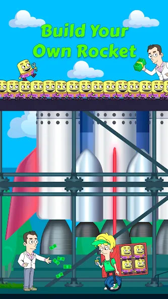 Idle Rocket Tycoon [MOD: безлимитные деньги и ускоренная прокачка] Screenshot 1