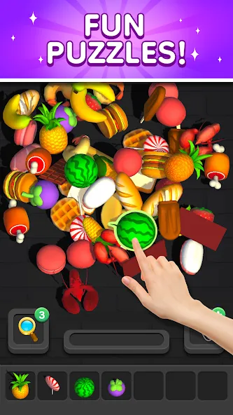 Match 3D - Tile Triple Puzzle [MOD: без рекламы и много подсказок] Screenshot 2