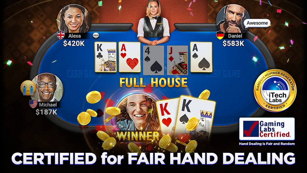 Poker Championship - Holdem [MOD: безлимитные фишки и премиум доступ] Screenshot 1