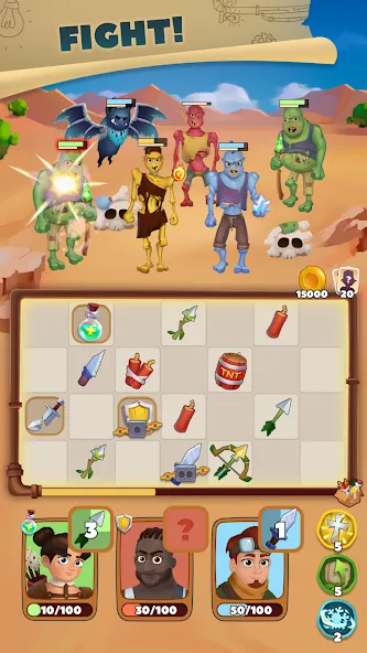 Merge Battles: Puzzle Combat [MOD: безлимитные деньги и энергия] Screenshot 2