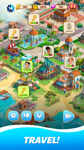 Travel Town - Merge Adventure [MOD: безлимитные монеты и энергия] Screenshot 4