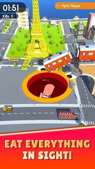 Hole.io [MOD: безлимитный размер и быстрый рост] Screenshot 1