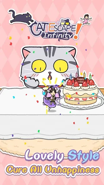 Cat Escape! Infinity！ [MOD: безлимитные жизни и монеты] Screenshot 1