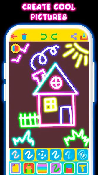 Drawing For Kids - Glow Draw [MOD: все рисунки разблокированы и без рекламы] Screenshot 1