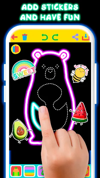 Drawing For Kids - Glow Draw [MOD: все рисунки разблокированы и без рекламы] Screenshot 2