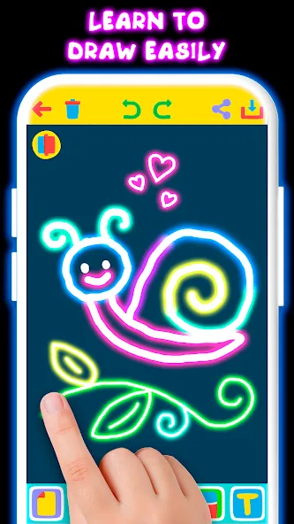 Drawing For Kids - Glow Draw [MOD: все рисунки разблокированы и без рекламы] Screenshot 3