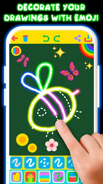 Drawing For Kids - Glow Draw [MOD: все рисунки разблокированы и без рекламы] Screenshot 5