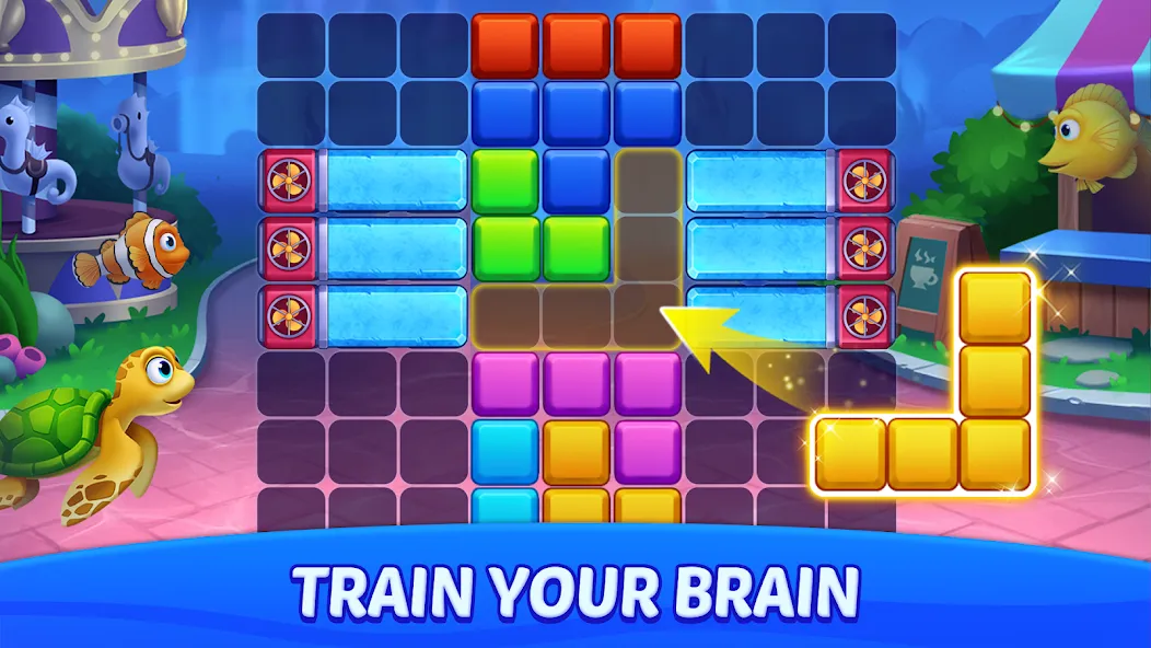 Block Puzzle Ocean [MOD: безлимитные подсказки и монеты] Screenshot 2