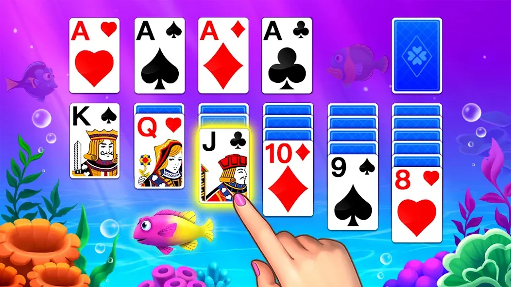 Solitaire Ocean [MOD: безлимитные подсказки и отмены ходов] Screenshot 3
