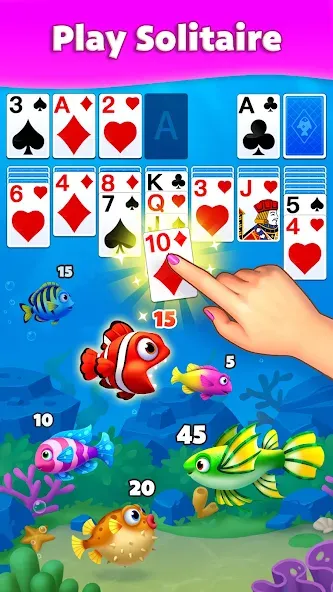 Solitaire Fish [MOD: безлимитные монеты и подсказки] Screenshot 1